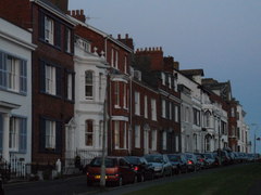Houses at dusk
